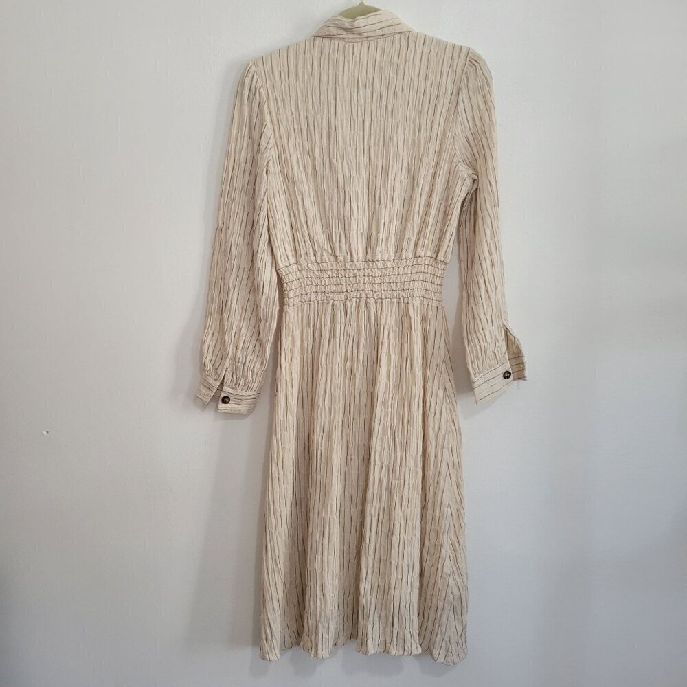 Boho Beachy Gauzy Button Down Full sleeve Shirt dress Size S - Picture 3 of 15
